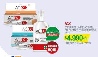 Cruz Verde ACX ESPUMA DE LIMPIEZA 210 ML, GEL SECANTE CON O SIN COLOR 25 GR oferta