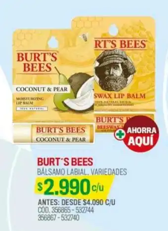 BURT'S BEES BÁLSAMO LABIAL, VARIEDADES