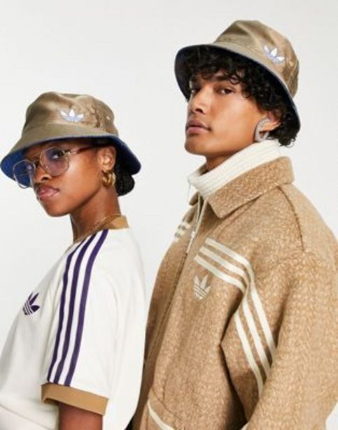 Asos Adidas originals 'adicolor 70s' unisex monogram bucket hat in brown oferta