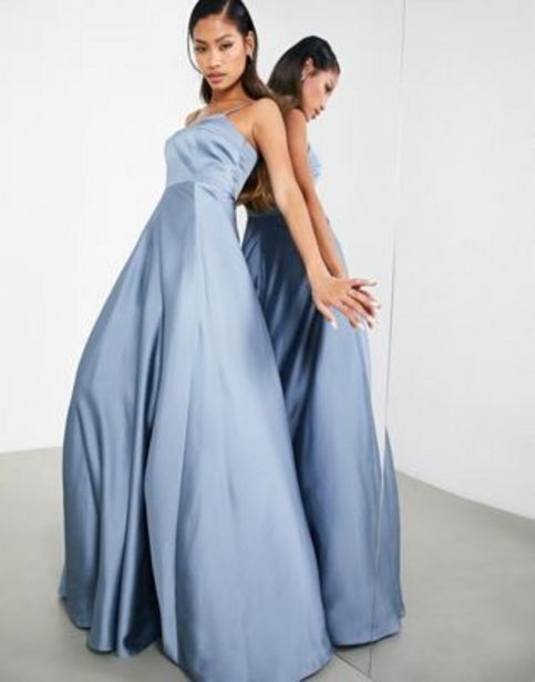 Asos Asos edition satin cami maxi dress with full skirt in dusky blue oferta