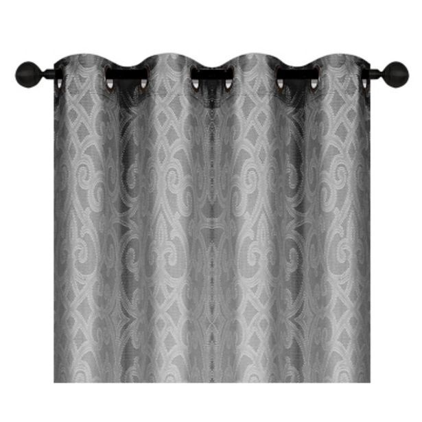 Falabella Cortina 3d jacquard con ojales 140x220 cm gris oferta