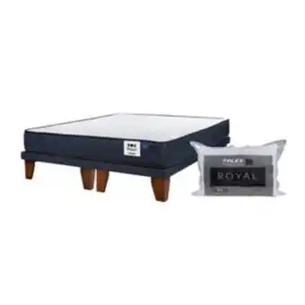 Linio Cama europea moon 2plazas 150x190cm bd + set almohadas royal oferta