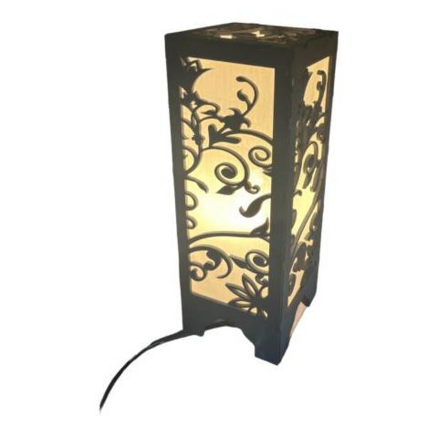Linio Lampara velador con enchufe mas interruptor en madera mdf oferta