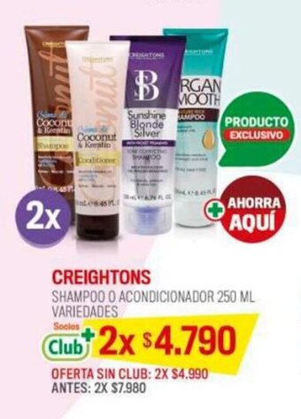 Cruz Verde CREIGHTONS SHAMPOO O ACONDICIONADOR 250 ML VARIEDADES X 2 oferta