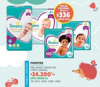 Cruz Verde PAMPERS PAÑAL INFANTIL PREMIUM CARE FORMATO QUINCENAL oferta