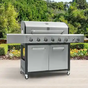 Kitchen Center Parrilla gas 6 quemadores + quemador lateral 47223 oferta