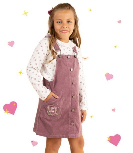 Limonada Conjunto niña de jardinera y polera uva oferta