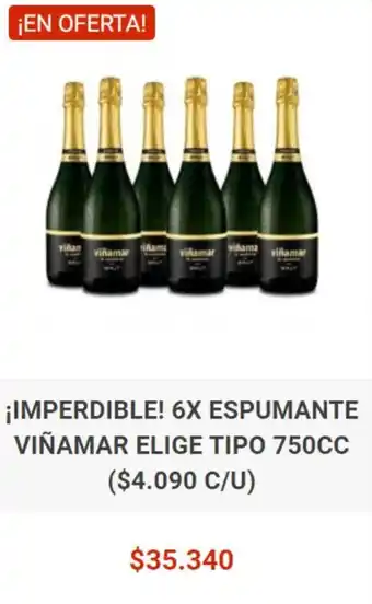 El Cielo ¡IMPERDIBLE! 6X ESPUMANTE VIÑAMAR ELIGE TIPO 750CC oferta