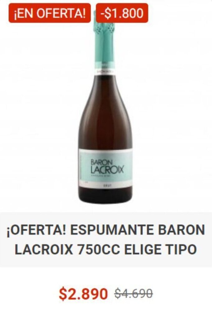 El Cielo ¡OFERTA! ESPUMANTE BARON LACROIX 750CC ELIGE TIPO oferta