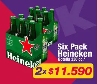 OK Market Six Pack Heineken Botella 330 cc. x 2 oferta