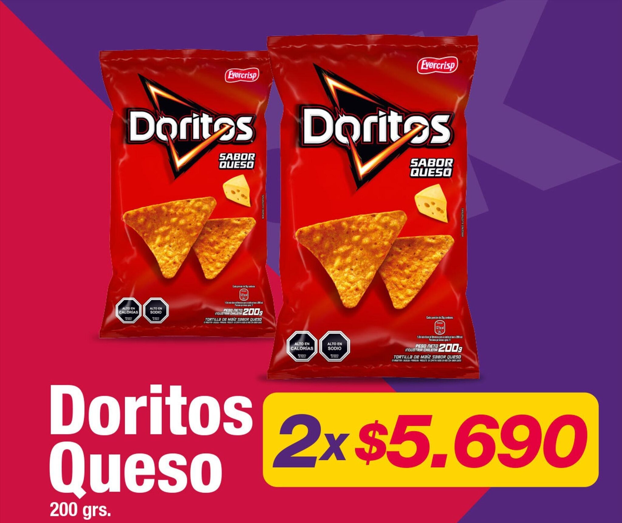 OK Market Doritos Queso 200 grs. x 2 oferta