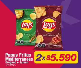 OK Market Papas fritas Mediterráneas Orégano o Jamón Lay's 200 grs. x 2 oferta