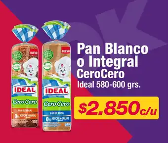 OK Market Pan Blanco o Integral CeroCero Ideal 580-600 grs. oferta
