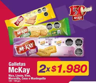 OK Market Galletas McKay Niza, Limón, Vino, Maravilla, Coco o Mantequilla 120 - 15- grs. x 2 oferta