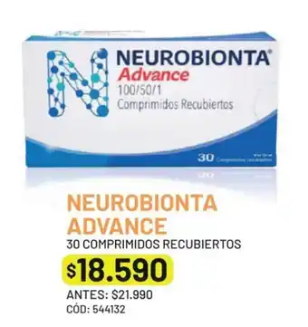 Cruz Verde NEUROBIONTA ADVANCE 30 COMPRIMIDOS RECUBIERTOS oferta