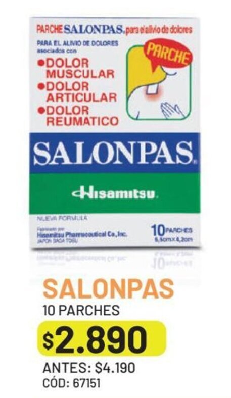 Cruz Verde SALONPAS 10 PARCHES oferta