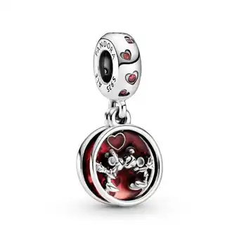 Charm colgante amor y besos con mickey mouse y minnie mouse de disney.