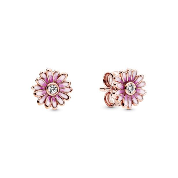 Pandora Pendientes de botón margarita rosa oferta