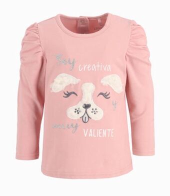 Limonada Polera bebé niña con perrito palo rosa oferta