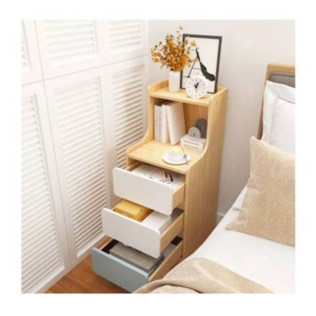 Linio Velador angosto con cajones tricolor homer design 30x34x87cm oferta