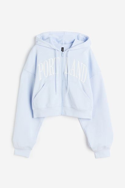 H&M Polerón hoodie con cierre y motivo estampado oferta