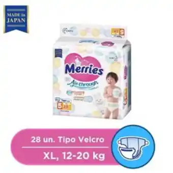 Salcobrand Pañal merries velcro talla xl 28 unidades oferta