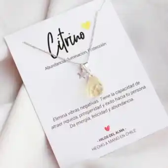 Linio Collar de plata 925 con piedra natural citrino oferta