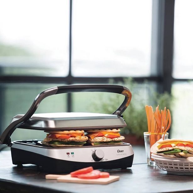 Kitchen Center Parrilla panini eléctrica apertura 180° bioceramic ckstpa4881 oferta
