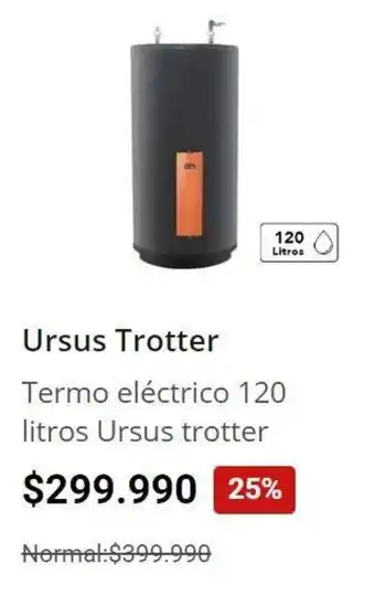 Easy Termo eléctrico 120 litros Ursus trotter oferta