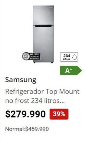 Easy Samsung Refrigerador Top Mount no frost 234 litros... oferta
