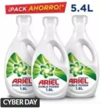 Tottus ARIEL Tripack Detergente Líquido Doble Poder Botella 5.4L oferta