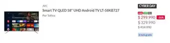 Tottus JVC Smart TV QLED 58" UHD Android TV LT-58KB727 oferta