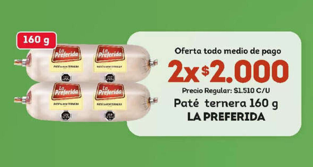 Tottus Paté ternera 2 x 160 g LA PREFERIDA oferta