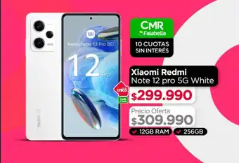 Linio Xiaomi Redmi Note 12 pro 5G White •12GB RAM •256GB oferta