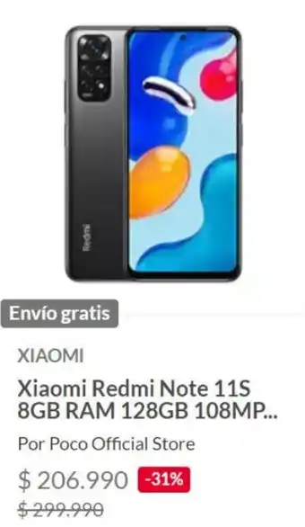 Linio Xiaomi Redmi Note 115 8GB RAM 128GB 108MP... oferta