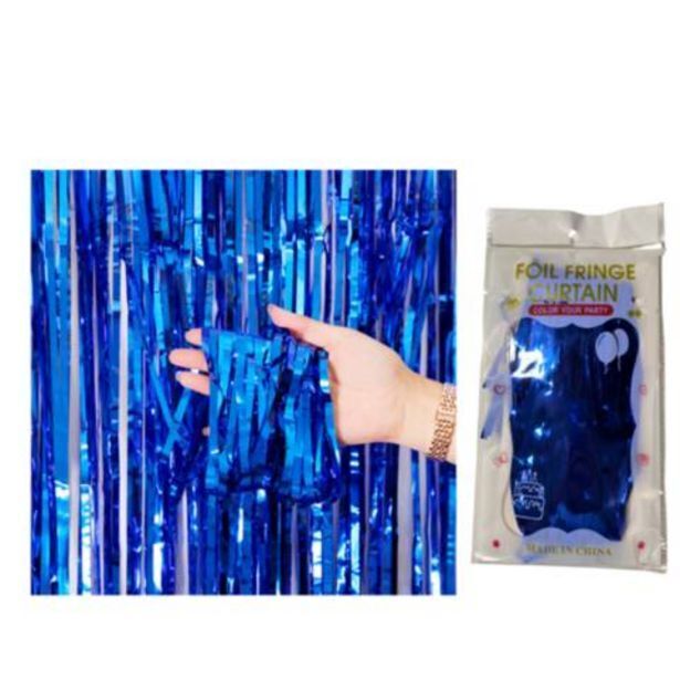 Linio Cortina metalizada azul 200cm x 100 cm oferta