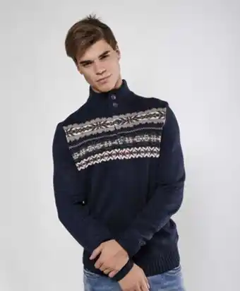 Tricot Sweater hombre nórdico botones oferta