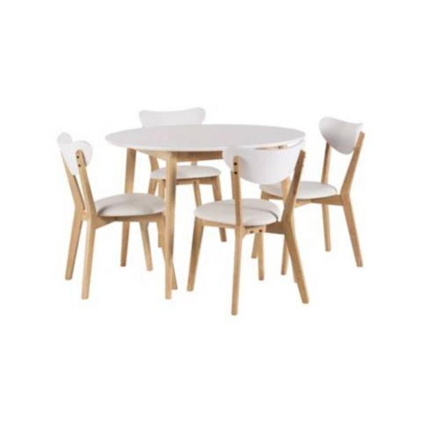 Linio Comedor 105x105x75 cm rubberwood 4 sillas. oferta