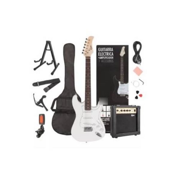 Linio Pack guitarra eléctrica blanca pro oferta