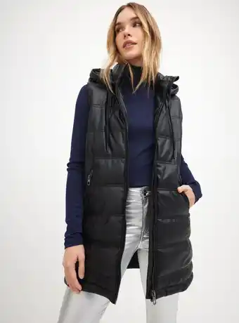 Paris Parka larga sin mangas efecto cuero oferta