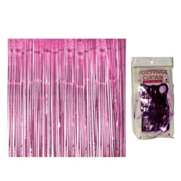 Linio Cortina metalizada rosada 200cm x 100 cm oferta
