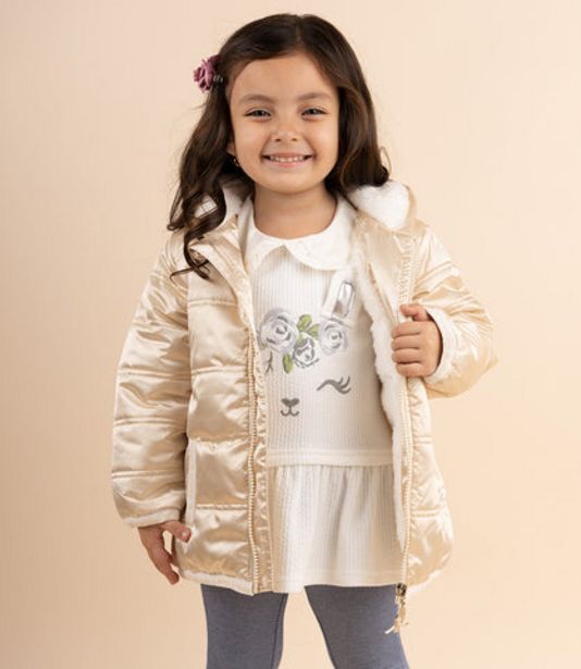 Limonada Parka bebé niña puffer dorado oferta
