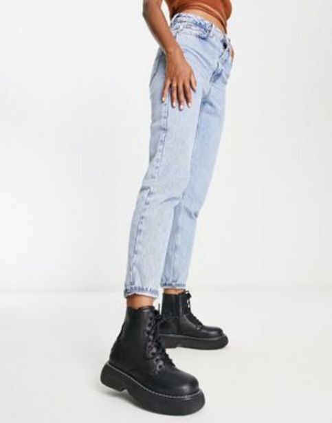 Asos Steve madden wanny lace front chunky boots in black leather oferta