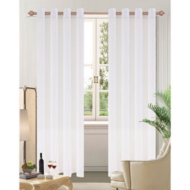 La Polar Set cortinas velo lino-presilla beige 140x220 cm oferta