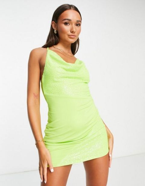 Asos Ei8th hour slinky & sequin mini dress in green oferta