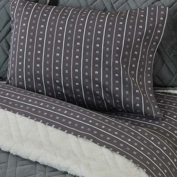 Velutti Juego sabanas estampadas 180 hilos 1,5 plazas glifos marengo oferta