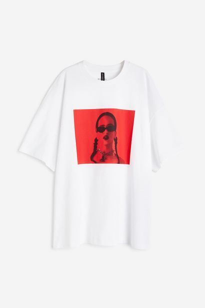 H&M Polera oversize con estampado oferta