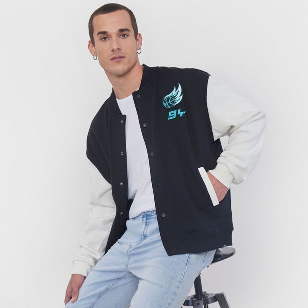 Corona Polerón hombre bomber negro oferta