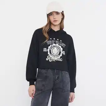 Corona Polerón mujer hoodie crop negro oferta