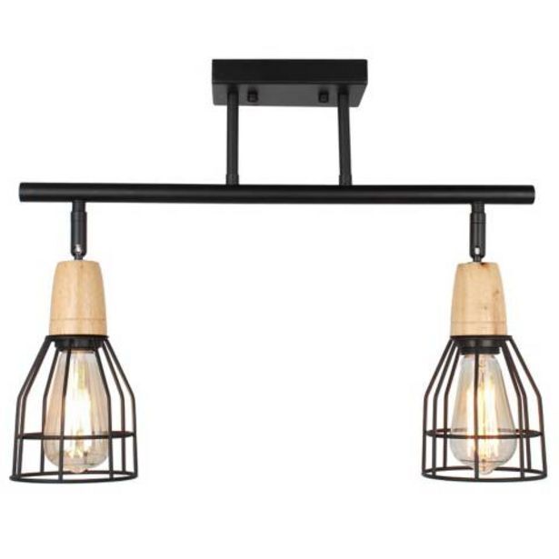 Linio Barra rejilla 2 luces e27 negro. oferta